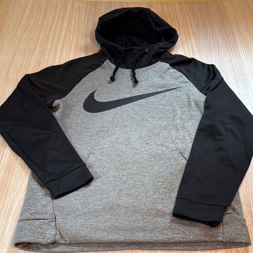 Nike Dri-Fit hoodie sweatshirt black gray